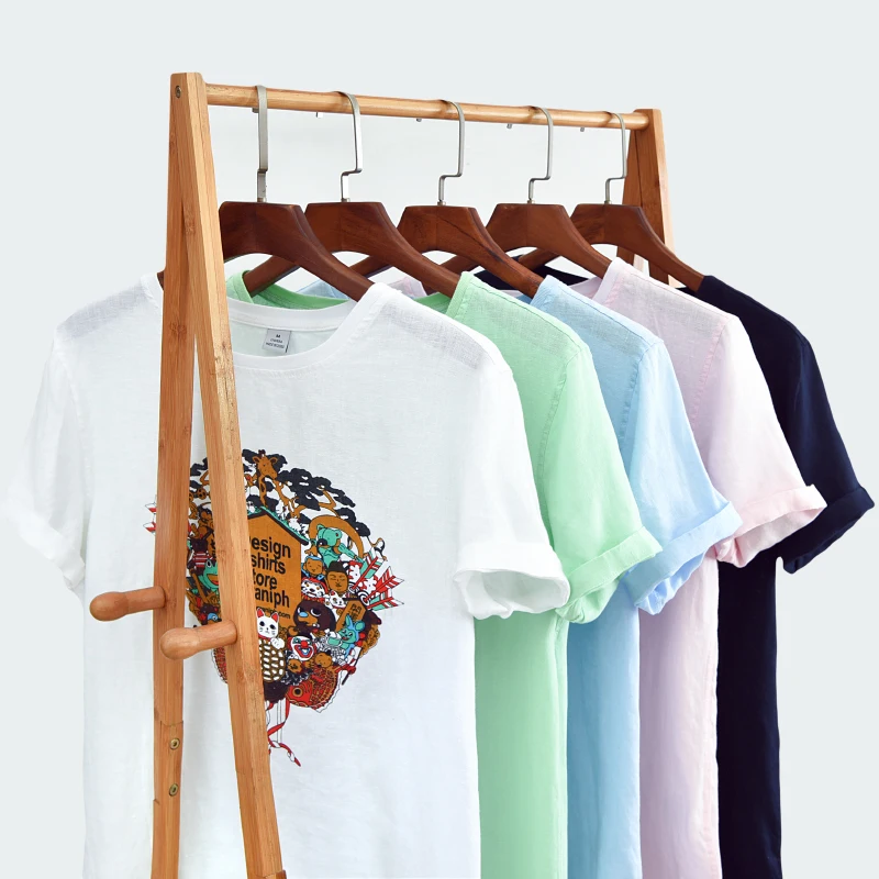 Новое поступление, итальянская стильная футболка из чистого льна, мужская летняя брендовая футболка, Мужская льняная синяя модная футболка с круглым вырезом, Мужская S-3XL, camiseta