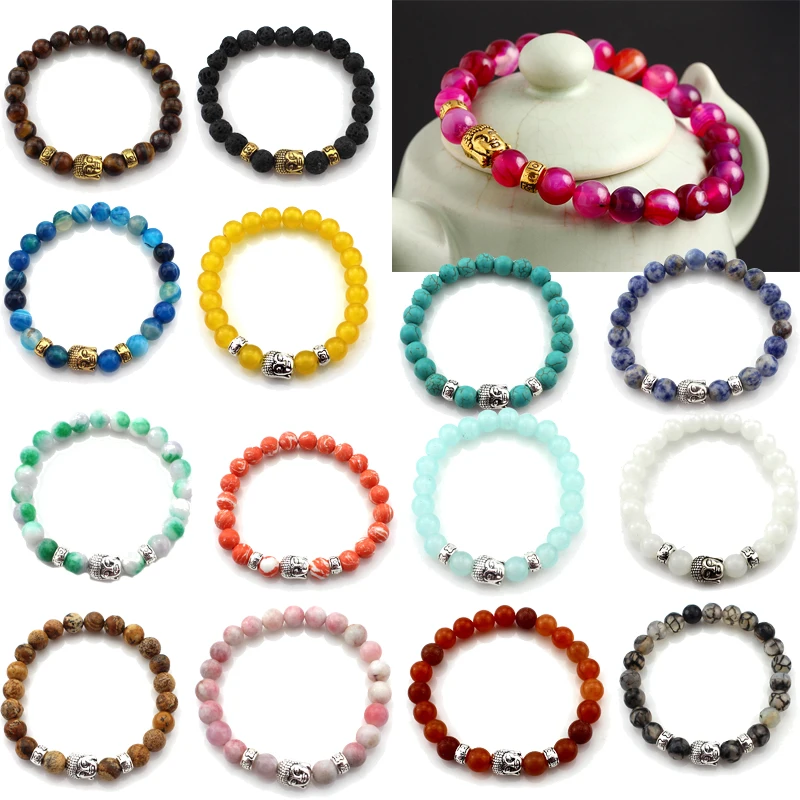 

LNRRABC Unisex Women Men New Hot Fashion Charming Lava natural Beads Onyx Yoga Buddha Bracelet Jewelry Gift