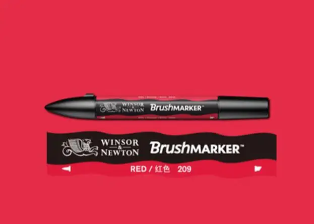 Winsor& Newton кисть Маркер ручки краски на спиртовой основе быстро сохнет красный желтый оранжевый коричневый тон - Цвет: Red