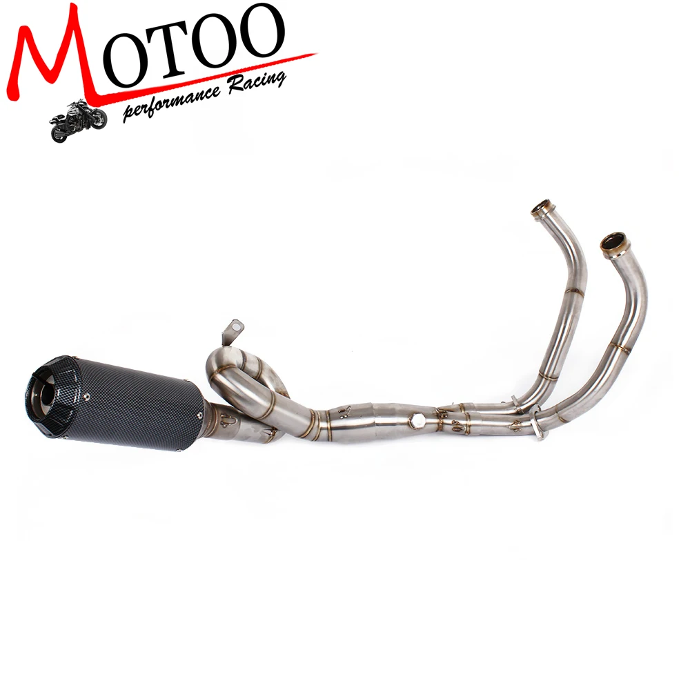 

Motoo - Exhaust Full system escape with link FOR YAMAHA FZ-07 MT-07 FZ 07 MT 07 2014-2017 with Muffler XSR700 2016-2017