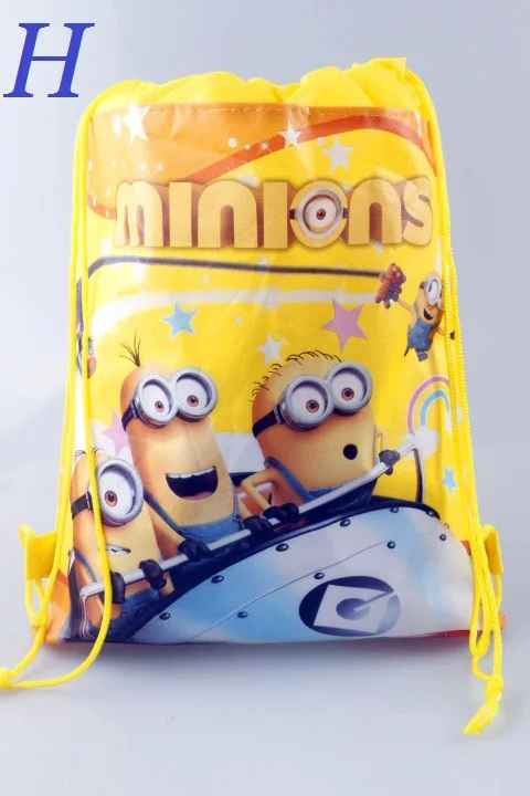 10 шт./лот картонный нетканый материал Me2 minion, рюкзак на шнурке, вечерние и праздничные подарочные сумки, сумка для покупок из нетканого материала