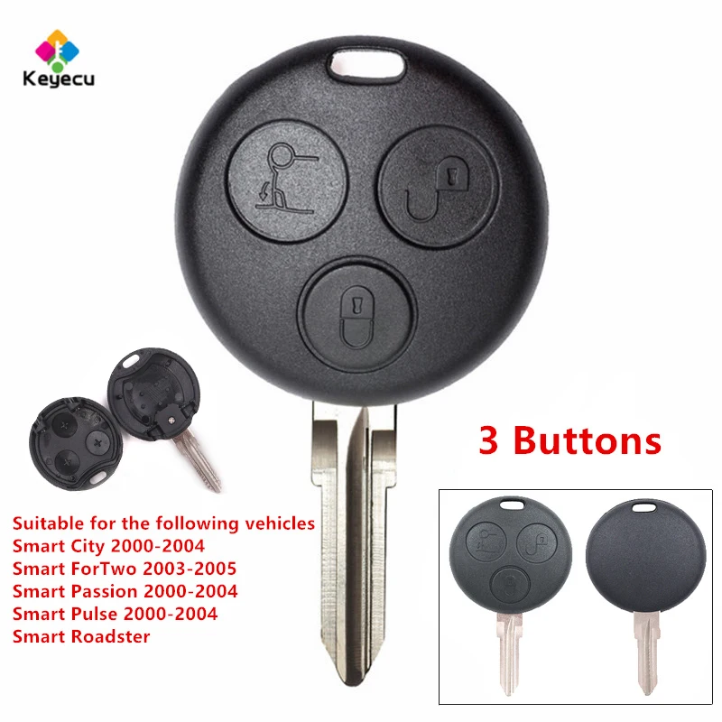 KEYECU 2 Infrared Holes Replacement Remote Car Key Shell Case Fob for