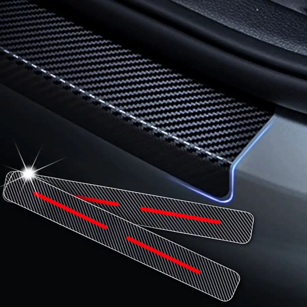 for Honda Pilot Carbon Fiber Car Door Sill Protector Sticker Car Threshold Scuff Plate Vinyl Sticker Decor Accessories