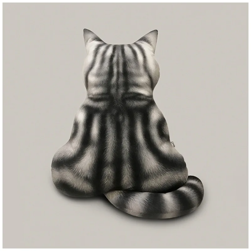 3D напечатанная кошка задняя Подушка плюшевая игрушка подарок имитация кошка подушка Декоративные подушки для дивана - Цвет: A