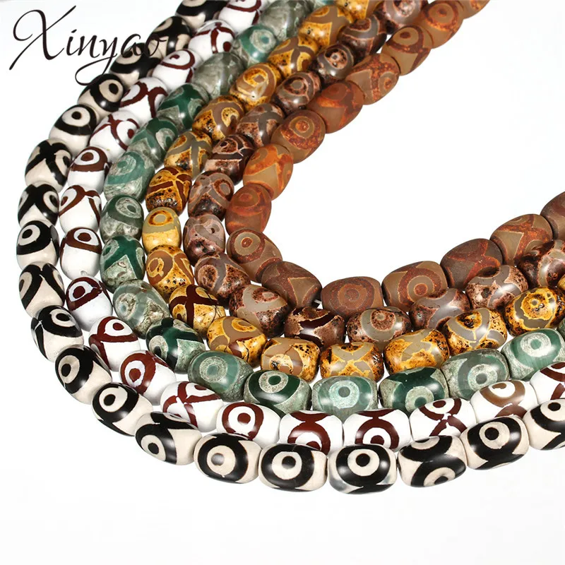 

XINYAO 22pcs/lot 13*18mm Tibet Dzi Agates Beads Loose Buddhist Spacer Beads For Bracelet Necklace Findings Jewelry Making F5411