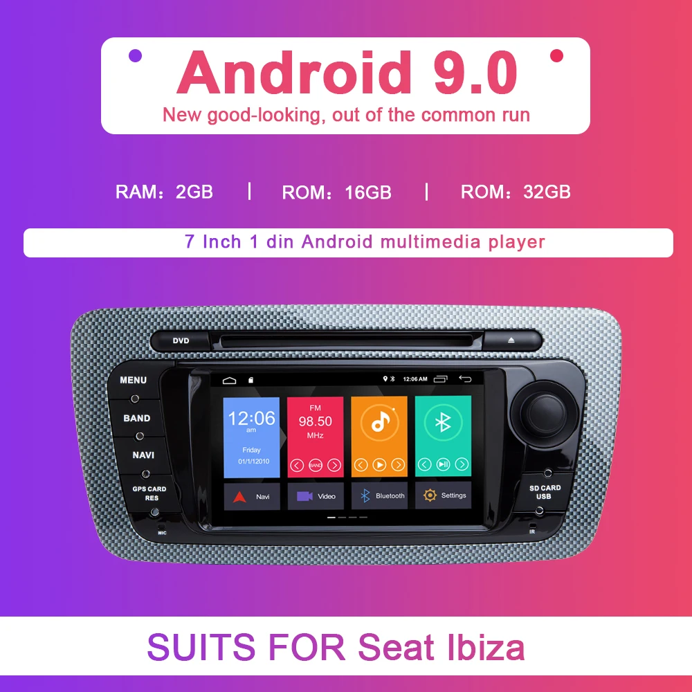 2Din Android 9,0 автомобильный Радио dvd-плеер для Seat Ibiza 6J MK4 SportCoupe Ecomotive Cupra 2009-2013 Мультимедиа gps Навигация Аудио