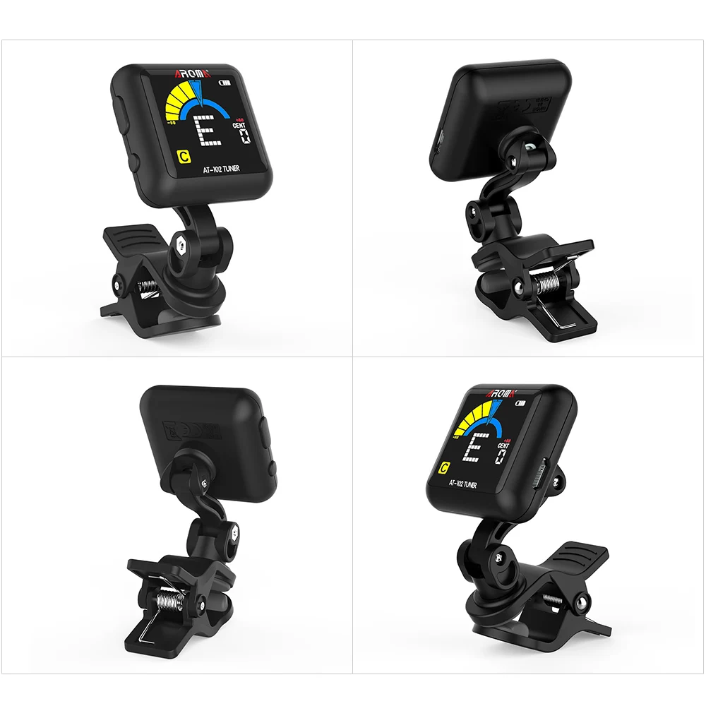 AROMA AT-102 Rechargeable Clip-on Guitar Tuner Color Screen with Built-in Battery USB Cable for Chromatic Guitar Bass Ukulele 8 AROMA AT-102 Rechargeable Clip-on Guitar Tuner Color Screen with Built-in Battery USB Cable for Chromatic Guitar Bass Ukulele 8