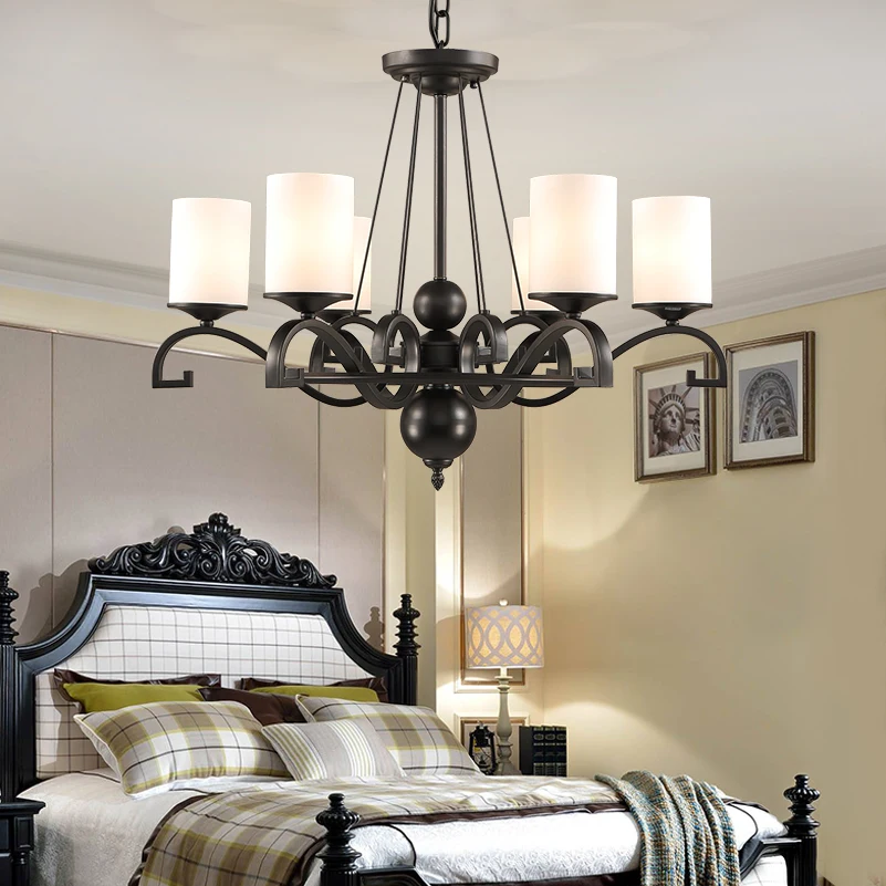 Современная большая люстра подвесной потолок E27 светодиодный освещение для столовой Спальня гостиничном номере висящее световое крепление черные люстры м