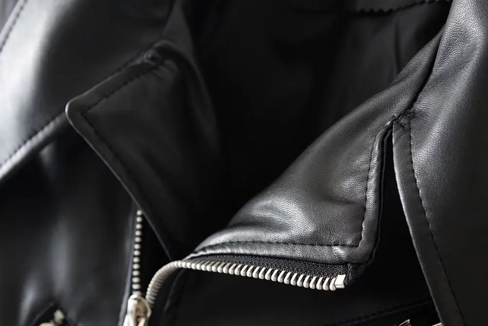 Новая модная черная куртка, новинка, кожаная куртка-бомбер для мотоцикла, женские Куртки из искусственной толстой мягкой кожи, брендовая Куртка jaqueta couro