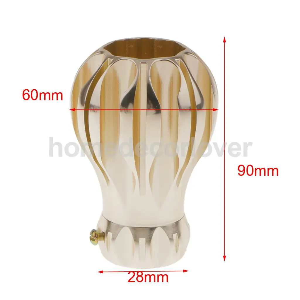2Pcs Decorative Elegant Design Window Curtain Rod Ends Drapery Rail Pole Heads Caps Fit 25/28mm Inner Diameter Rods 