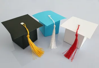 

European Style Doctor Cap Packing Box Doctorial Hat Celebration Bachelor Cap Graduation Party Tassels Candy Box Bag