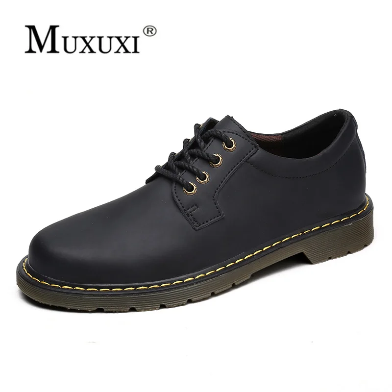 

Retro Genuine leather Men ankle Waterproof outdoor men working oxford shoes Handmade Suede Shoes Zapatos Hombre big size 39-47