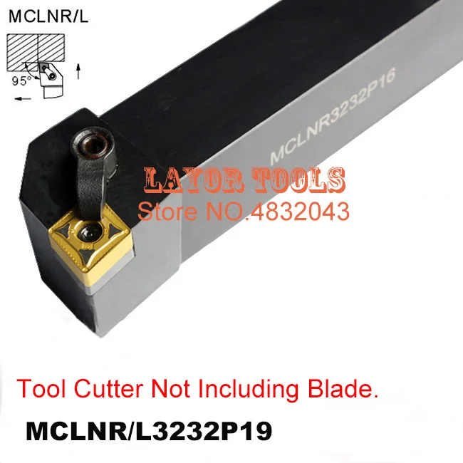 

MCLNR3232P19 CNC Turning Lathe Machine Tools Lathe Cutting Tools 95 degrees External Turning Tool Holder 32*32*170mm