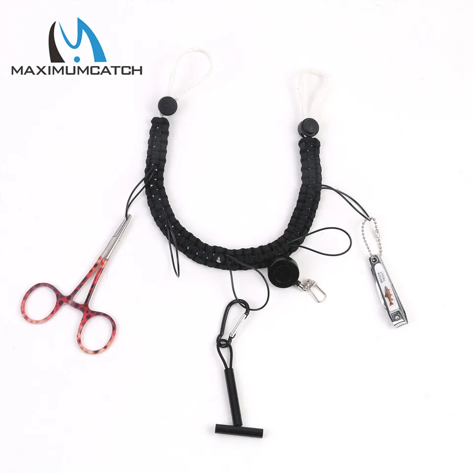 

Maximumcatch Hand Woven Fly Fishing Wader Lanyard Braided Necklace Fishing Accessories&Zinger Retractor&Forceps&Tippet Holder