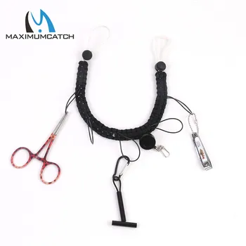 Maximumcatch Hand Woven Fly Fishing Wader Lanyard Braided Necklace Fishing Accessories&Zinger Retractor&Forceps&Tippet Holder