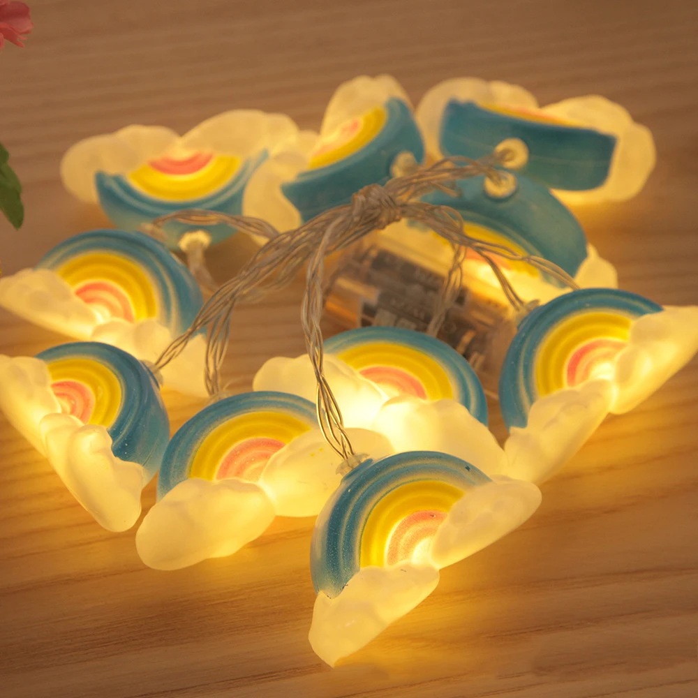 

1M 10 LED String Light Outdoor Fairy Lights Garland Cartoon Rainbow Garden Patio Wedding Christmas Decor Light Chain Waterproof