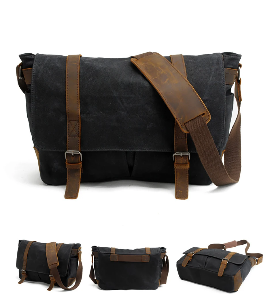 Camera Shoulder Messenger Bag Black