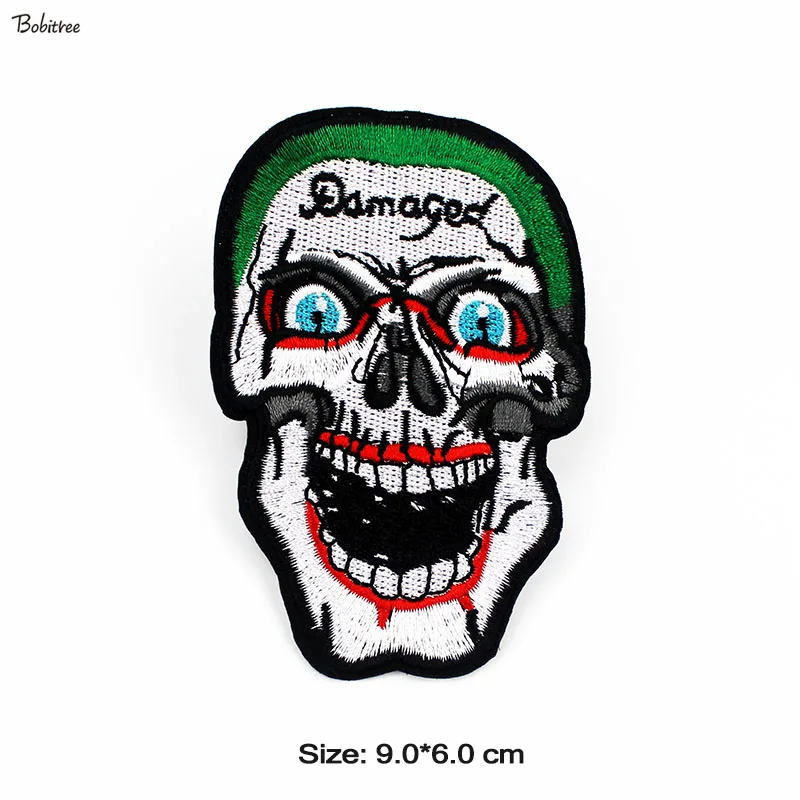 Creative Embroidered Skull Clothes Patch Iron on Transfer Badges Stickers Fabric Appliques for Jacket Decoration | Дом и сад