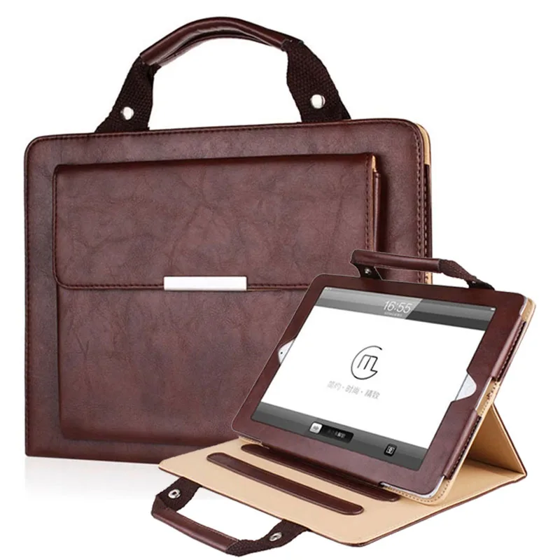 

Briefcase Case For Ipad Air 2 Air 1 9.7 inch Full Protect Leather Cover Smart Stand Wallet Handbag Case For Apple Ipad 2017 2018