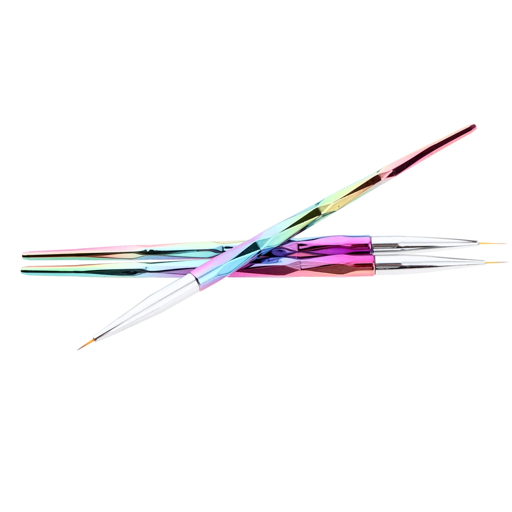 Perfeclan 5,8,10 mm Ultra Fine Heads Nail Art Drawing Painting Pens Liner Brushes Manicure Set Pack of 3