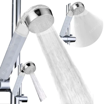 

White Colors Bathroom Three Spray Patterns LED Shower Head no need battery