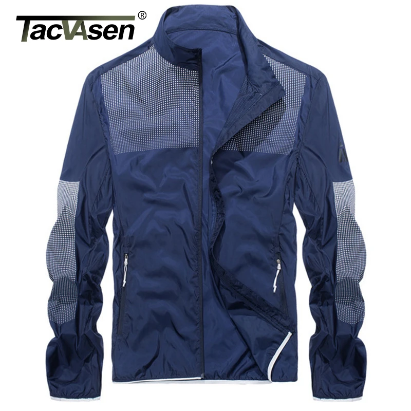 

TACVASEN Jackets Men Summer Quick Drying Solid Lightweight Jacket Coat Skin Jackets Men Sun-proof Casual Outwear Clothing M-4XL