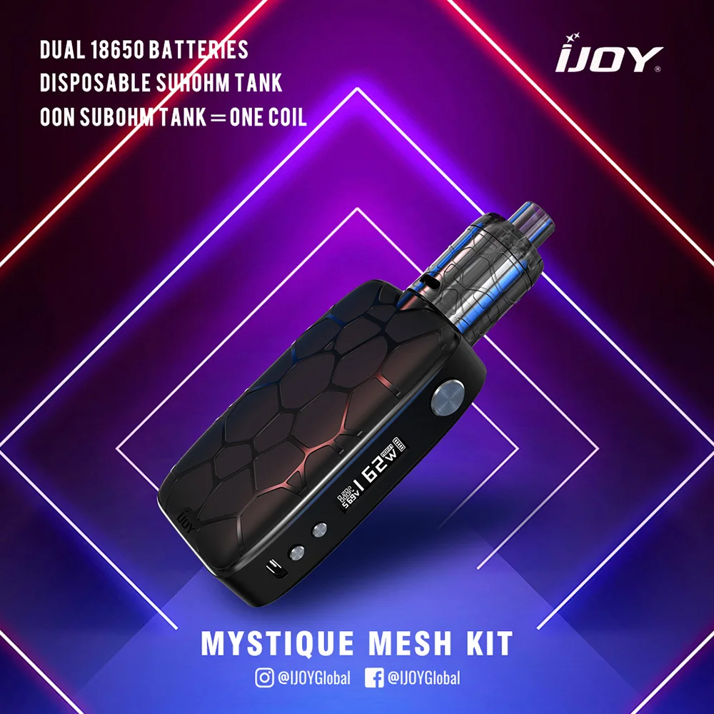 Распродажа! 162W IJOY Mystique TC набор с 3 мл сеткой и большим дисплеем электронная