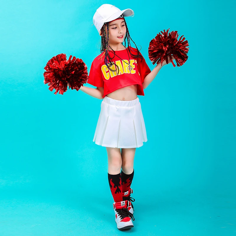 Summer baby girls clothing set Cotton cheerleader costume kids hip hop dance costumes kids toddler girl clothes 130 140 150 160 (12)