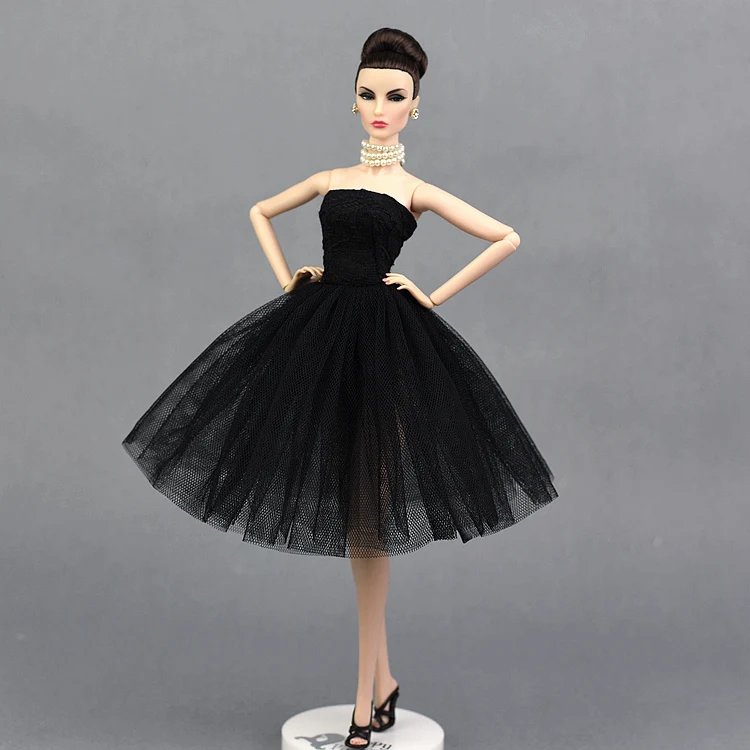 

Amazing Black Dress Skirt Lace Evening Party Wedding Princess Gown Fashion Outfit Clothes For 1/6 Barbie Xinyi Fr Doll Girl Gift