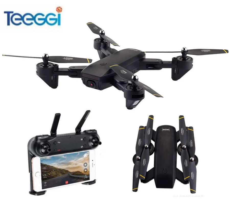 Teeggi SG701 WiFi FPV RC селфи Дрон с двойной камерой 720P HD 2,4 ГГц складной Квадрокоптер Дрон Вертолет VS Visuo XS809HW SG700