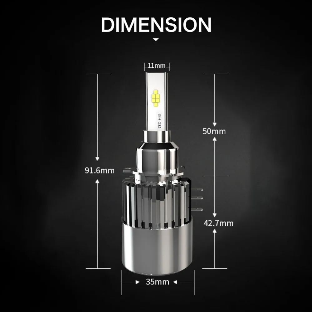 TC-X 2 шт. H15 светодиодные фары лампа Conversion Kit 12 В огни автомобиля 6000 К Вождение лампы DRL дневного света для Audi VW Golf7