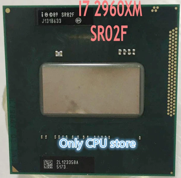 Core i7-2960XM CPU (8M Cache, 2.70Ghz to 3.70GHz, i7 2960XM ) SR02F ,Quad-Core,PGA988 Laptop CPU Compatible HM67 QM67