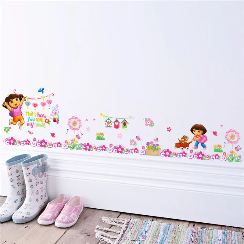DIY Lovely Dora Art Decals Home Decor Vinyl Wall Stickers for kids