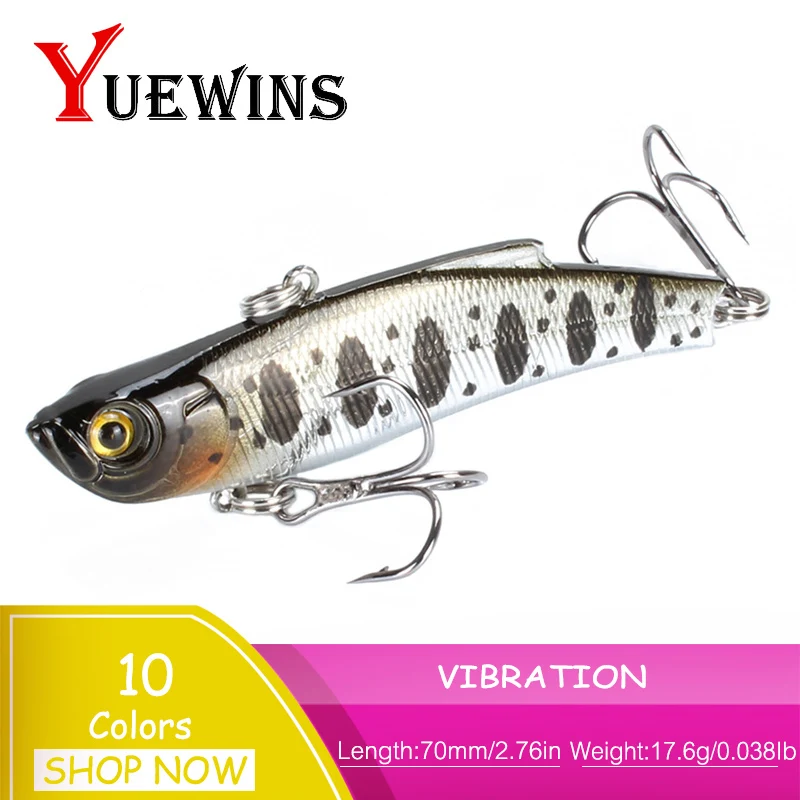 

YUEWINS New Vibration Fishing Lures 7cm 17.6g Artificial Sinking Bait Vib Winter Ice Jigging Pike Baits Carp Fish Tackle TP1199