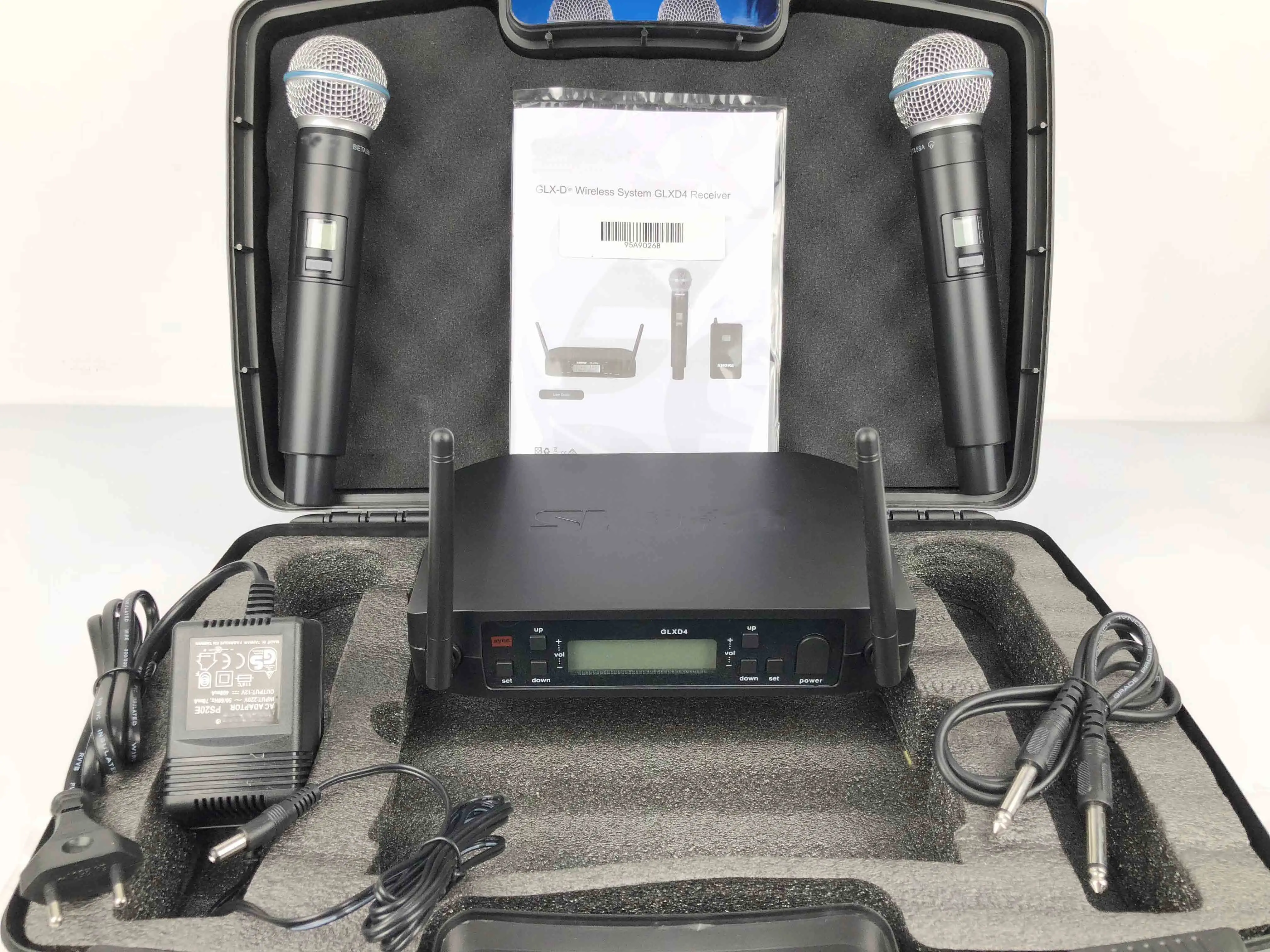 

High Quality GLXD4 BETA58 UHF Wireless Microphone System Dual Channel Wireless Microphone with Flight Case for hot selling