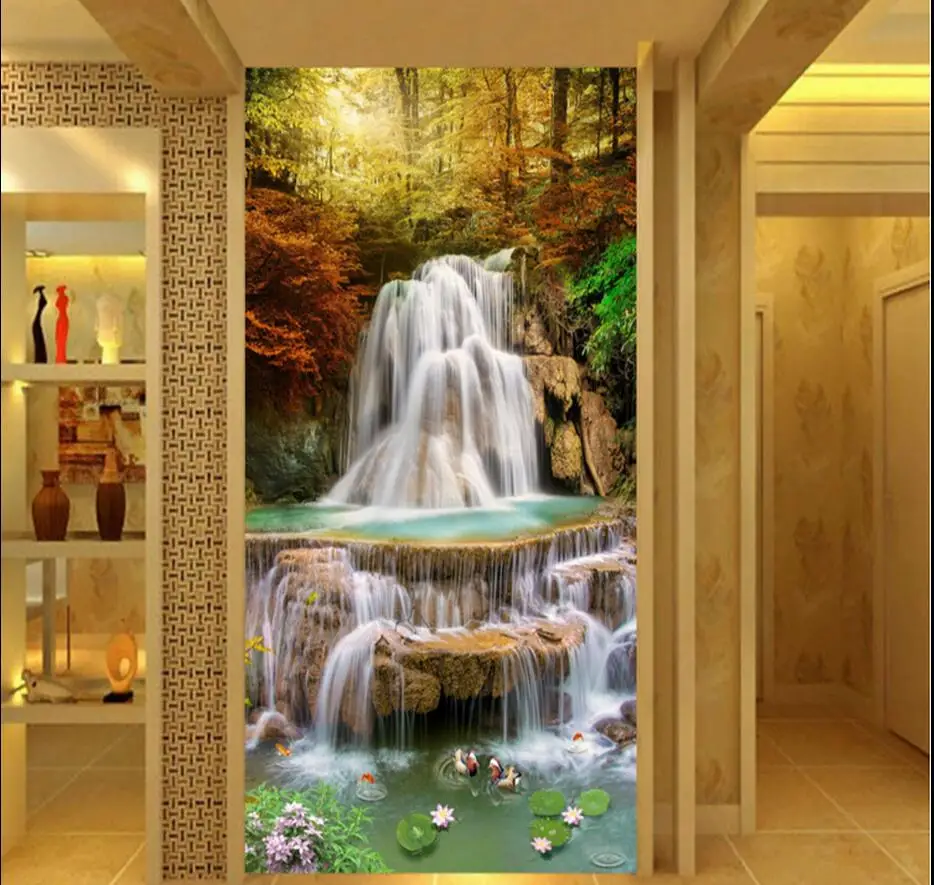 Водопад рыба Прихожая Фреска фото обои для настенное уркашение для гостинной вход 3d обои для стен 3d наклейка