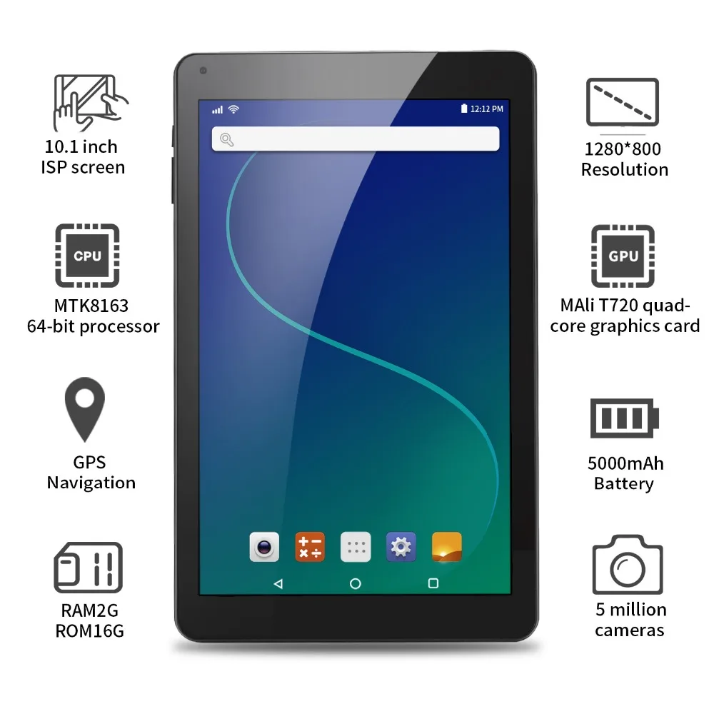 Beste Aoson R101 tablet 10.1 inch 2 gb + 32 gb Quad Core Tabletten Android 6.0 Quad Core MTK Tablet PC dual Camera WIFI Bluetooth GPS