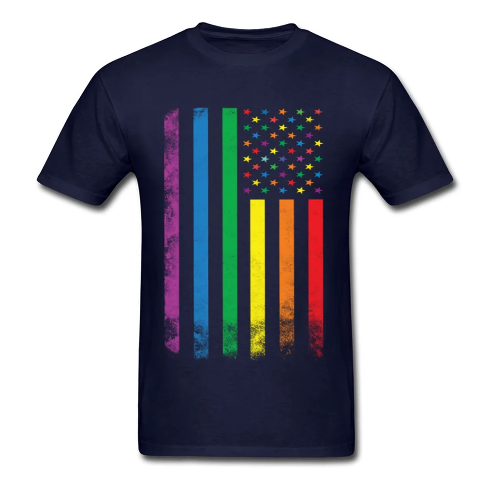 Rainbow American Flag Gay Lesbian Pride_navy