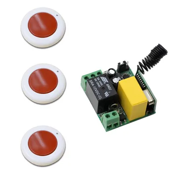 

Best Price AC220V 1CH Radio Controller RF Wireless Remote Control Switch Three Wall Transmitters + One Mini Receiver with Cover