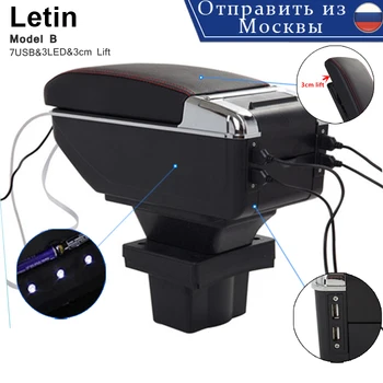 

7 USB battery charge+LED+Slide armrest box central Store content with cup holder ashtray For armrest Skoda Octavia A5 YETI 08~10