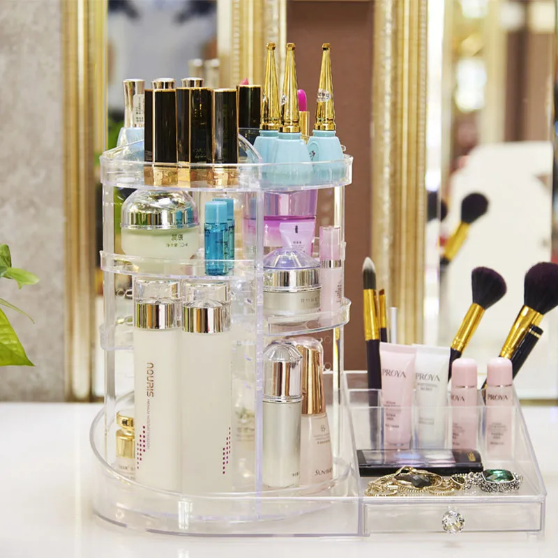 Desktop Makeup Organizer bag Creative DIY 360 Degree Rotation Transparent Acrylic Cosmetics Box Professional Makeup Case Desktop Makeup Organizer bag Creative DIY 360 Degree Rotation Transparent Acrylic Cosmetics Box Professional Makeup Case