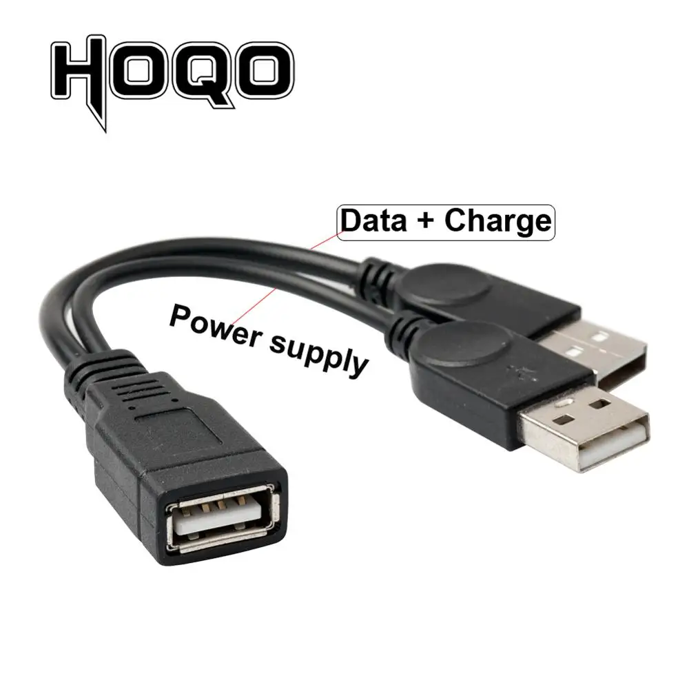 مزدوجة USB تمديد A-الإناث إلى 2 وذكر Y كابل الطاقة محول الفاصل USB2.0 الإناث إلى 2 المزدوج USB الذكور جاك Y الفاصل شاحن