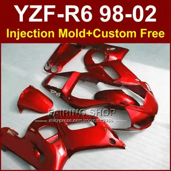 

S6UH Perfect custom fairing for YAMAHA YZF R6 98-02 YZF R6 fairing kit 1998 1999 2000 2001 2002 red fairing parts OFE8