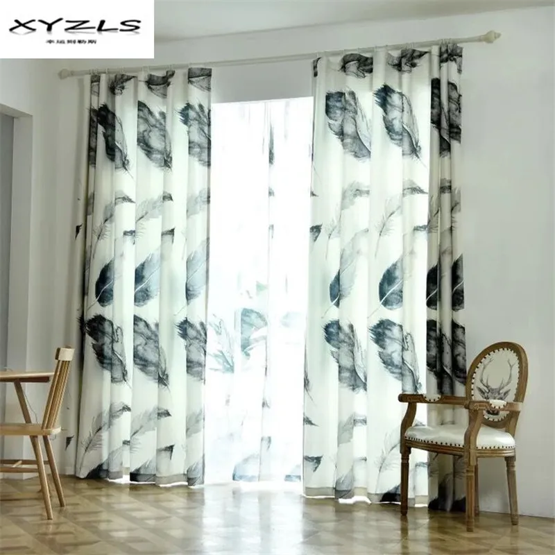 XYZLS Korean Style Curtains for Living Room Leather Printed Blind