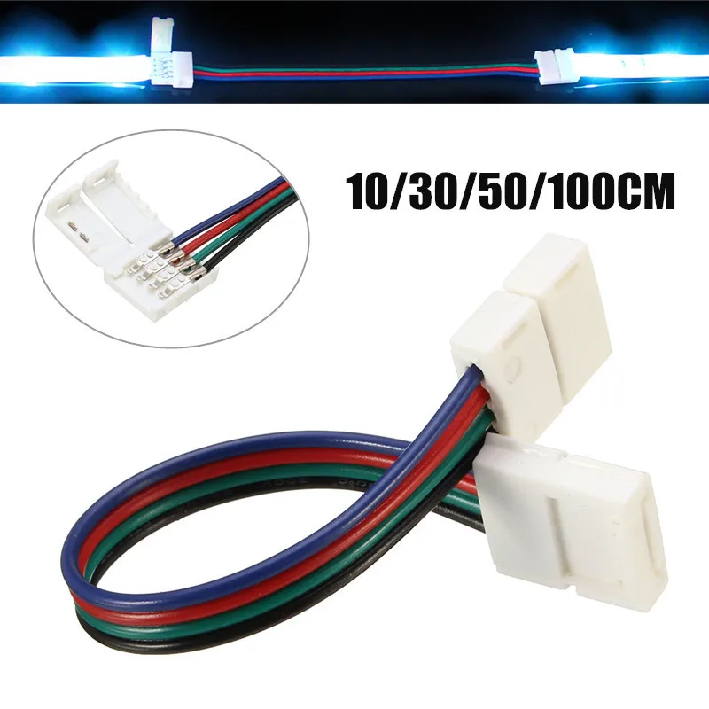 

4 Pin 10MM 10/30/50/100CM RGB LED Strip Light Accessories Adapter Connect For LED Light Strip 5050 SMD