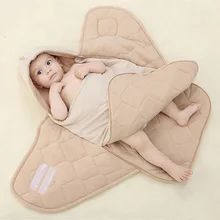 Hooded Organic cotton Swaddle Wrap Blanket Sleeping Bag For Newborn, Baby Shower GIFT 100% Cotton, 0-12m