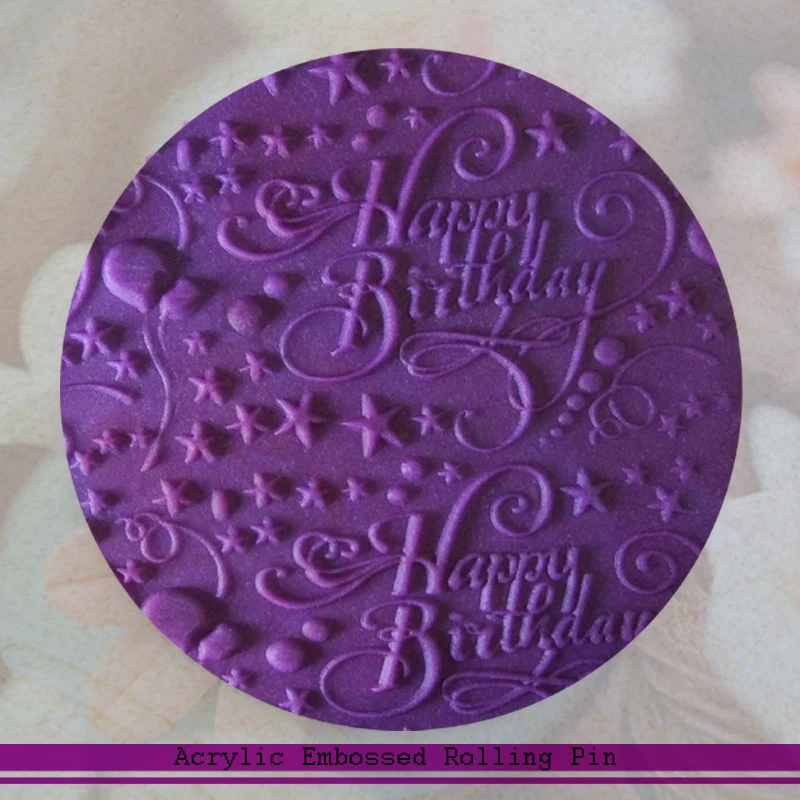 

Embossed Sugarcraft Cake Roller Birthday Cake Decorating Fondant Rolling Pin