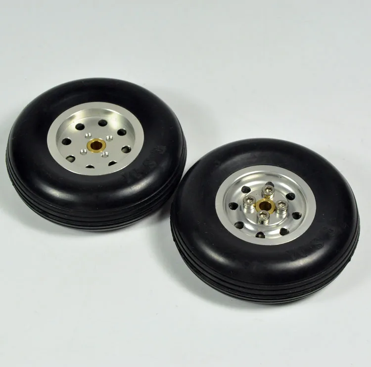 1 Pair 1.75inch Solid Rubber Wheels with Aluminum Hub For RC Airplane H17mmin Parts