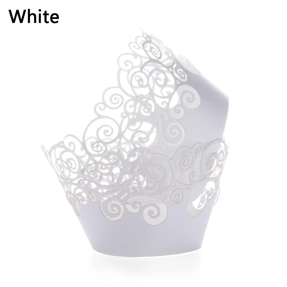 12 шт./партия маленькая лоза кружевная лазерная резка обертка для кексов форма для порционной выпечки полый бумажный торт чашка DIY для выпечки фонданта кекс - Цвет: white Style1