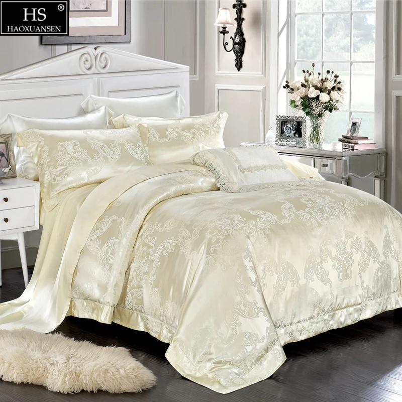 Luxury Mulberry Silk 4pcs Bedding Sets European Palace Style